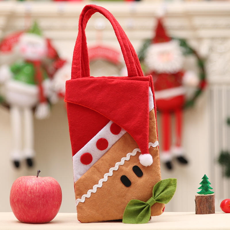 

Christmas Handbag Christmas Eve Apple Box Jewelry Gift Bag for Girls Children - Gingerbread Man