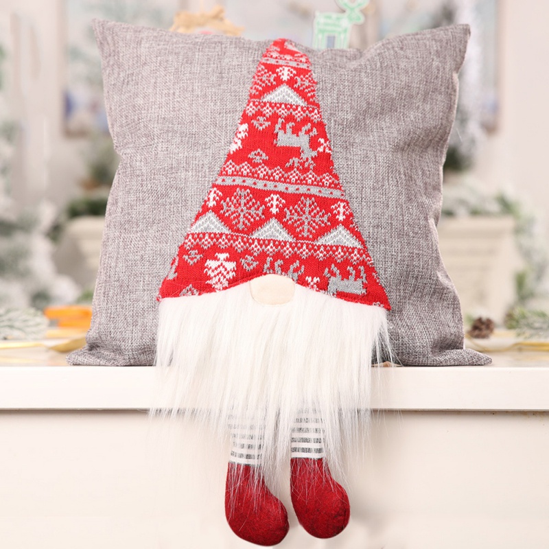 

Christmas Festival Holiday Home Decor Rudolf Creative Stereo Pillowcase - Grey