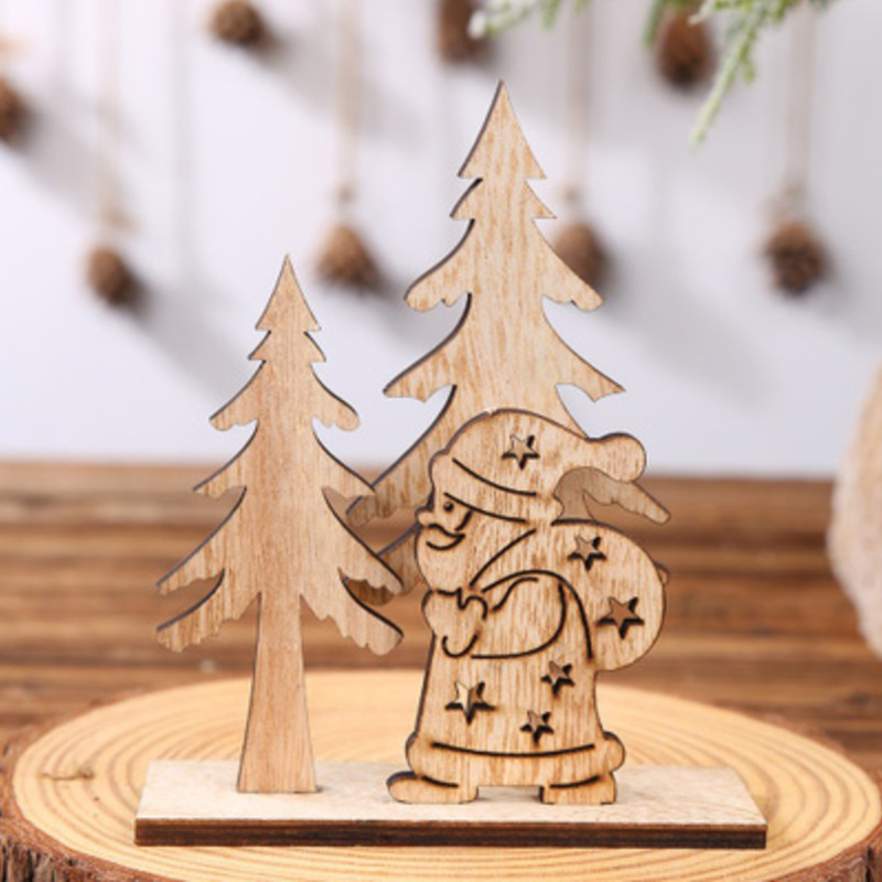 

Wood Christmas Ornament Table Decoration DIY Craft - Santa Claus