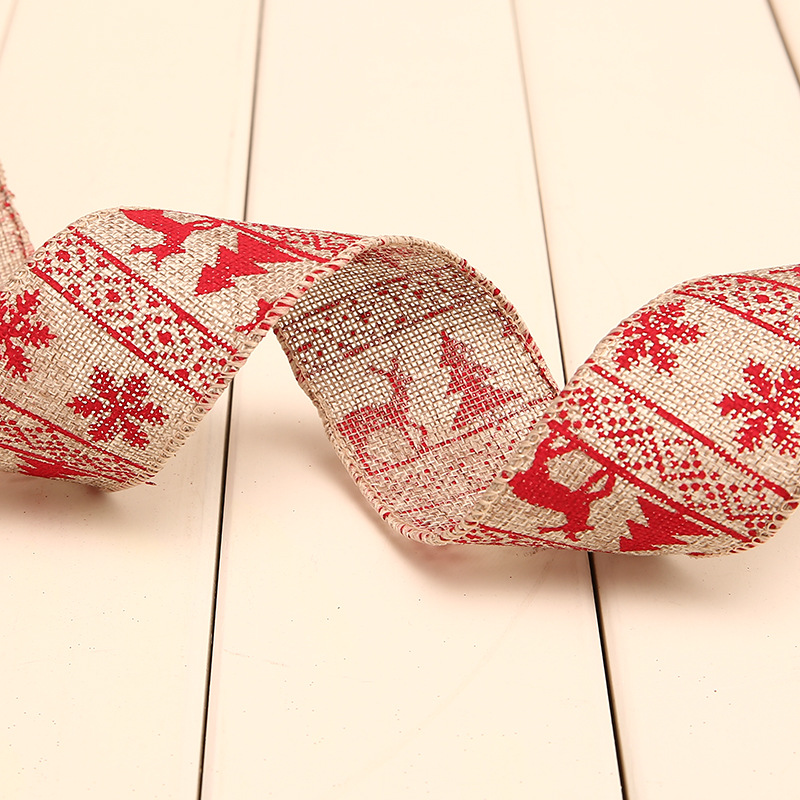 

1 Roll Christmas Ribbon Gift Box Packing Belt Strap Xmas Tree Decor 5/6cm x 2m - Green Forest