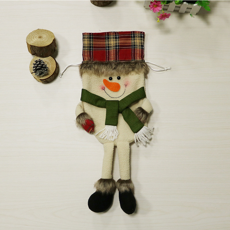 

Christmas Candy Bag Christmas Drawstring Gift Bag Home Decoration - Snowman