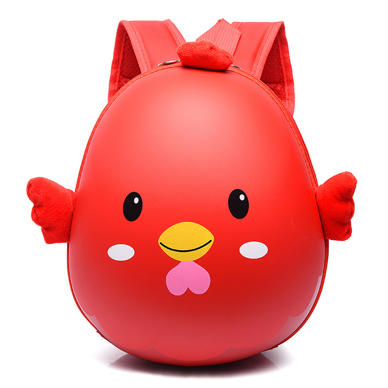 

Unique Chicks-shaped Hard Shells Kindergarten Primary School Bag Children Backpack - Red