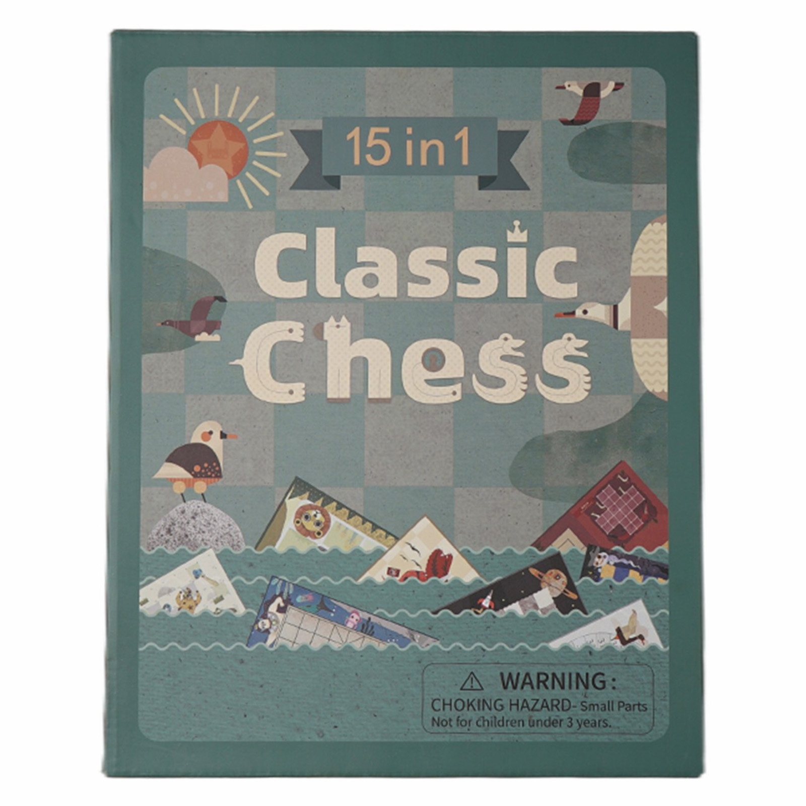 

15-in-1-buchstil Tragbarer Klassischer Klassischer Klassischer Schach Tic-tac-toe-spiel Spielzeug Kinderspielzeug Family Party Brettspiel Set