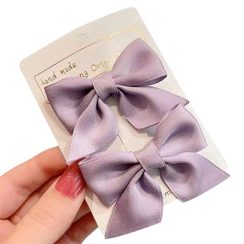 

ETHDJ00601 1pair Einfacher Stil Haarton-clips Nicht Rutschernde Bögen Clip Barrettes Haarzubehör Für Baby Girls - Violett
