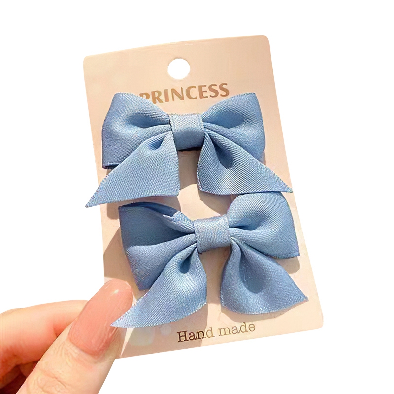 

ETHDJ00601 1pair Einfacher Stil Haarton-clips Nicht Rutschernde Bögen Clip Barrettes Haarzubehör Für Baby Girls - Blau