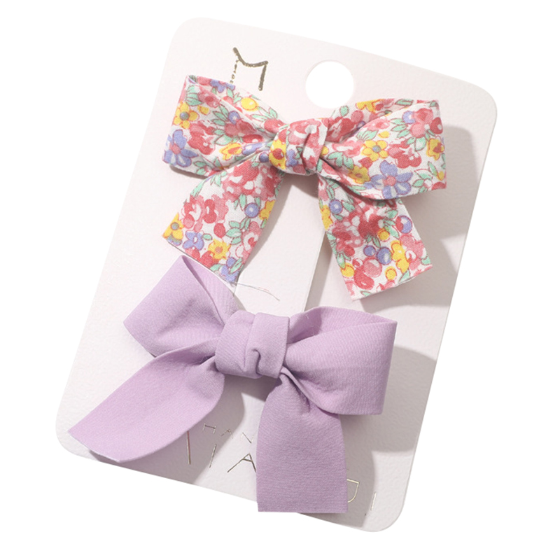 

XD514 1Pair Baby Girls Hair Bow Clips Blumen Reine Farbe Nicht-schlupfbögen Clip Barrettes Haarzubehör Für Kleinkindkinder - Violett