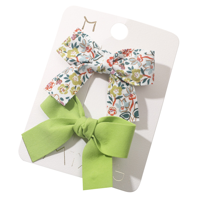 

XD514 1Pair Baby Girls Hair Bow Clips Blumen Reine Farbe Nicht-schlupfbögen Clip Barrettes Haarzubehör Für Kleinkindkinder - Grün