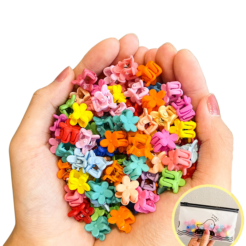 

Dzfj 50pcs/set Bunte Mini-haarkrallen Süße Form Haarstifte Clips Nicht Ruhig - Blume