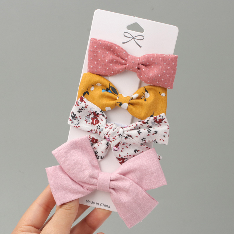 

CN 4pcs/set Baby Girls Hair Bow Clips Süße Nicht-schlupf-bögen Clip Hair Barrettes Accessoires Für Säuglinge Kleinkind Kinder - Stil 18