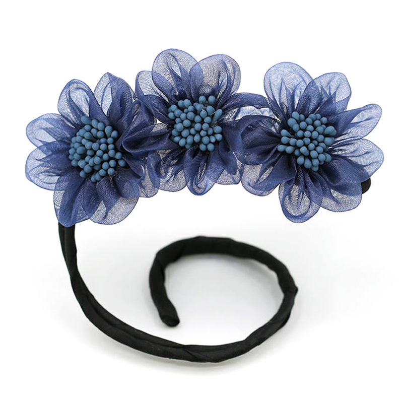 

Frauen Elegantes Haarbrötchen Machen Werkzeug 3 Mesh Blumen Haarbrötchen Frisur Accessoire Frisur - Blau