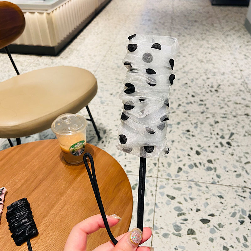 

Spitze Polka-dot Frauen Haarbrötchen Maker Blüte Form Frisur Haarbrötchen Machen Werkzeug - Weiss