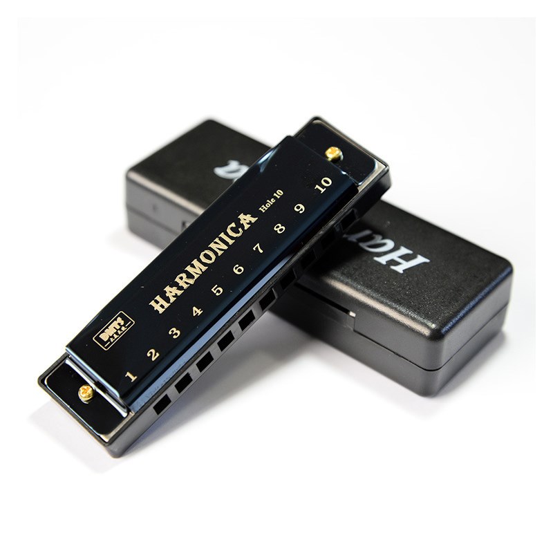 

Harmonika 10 Löcher Mund Orgel Blues Deluxe Harmonica Für Anfänger Erwachsene Kinder Geschenk Professional Mit Fall - Schwarz