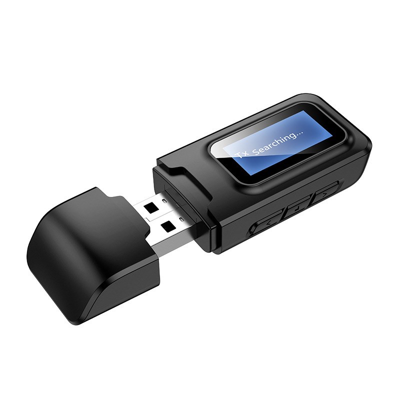 

LCD Display Bluetooth 5.0 Transmitting and Receiving 2-in-1 USB Adapter