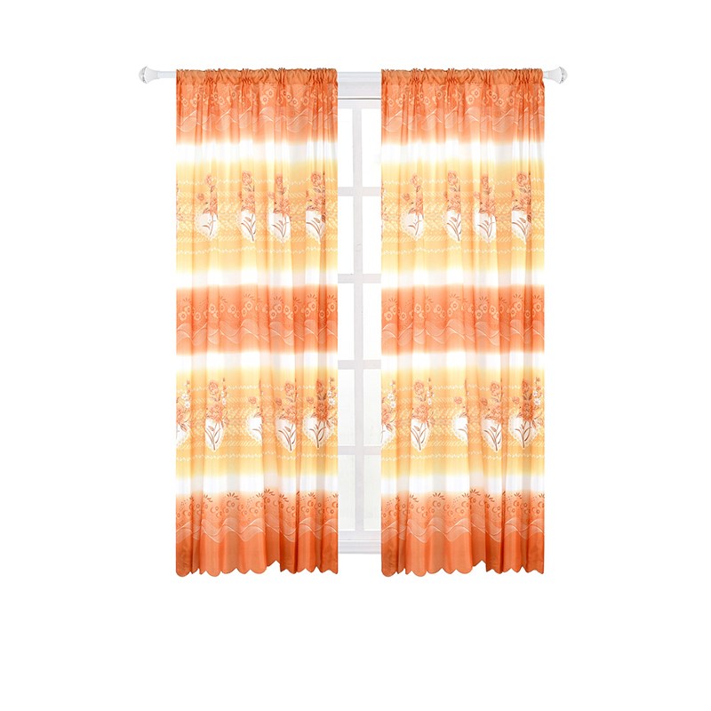 

Printed Curtain Coated Window Drape Home Decor Window Shade 100x200cm - Orange