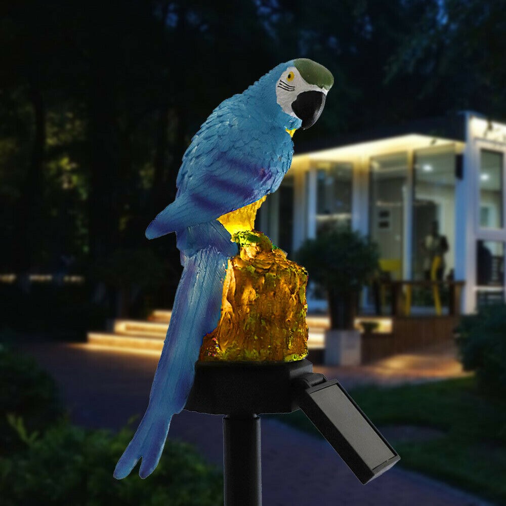 

Modern Garden Decoration Resin Animal Solar Lamp - Blue Parrot