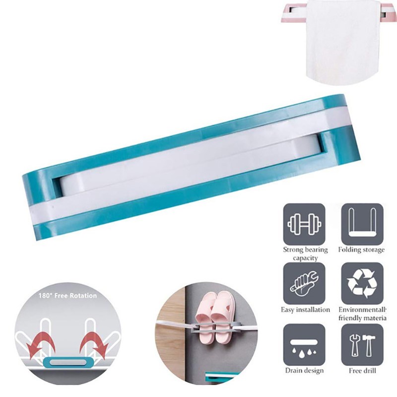 

Bathroom Toilet Three-in-one Folding Slippers Rack - Blue