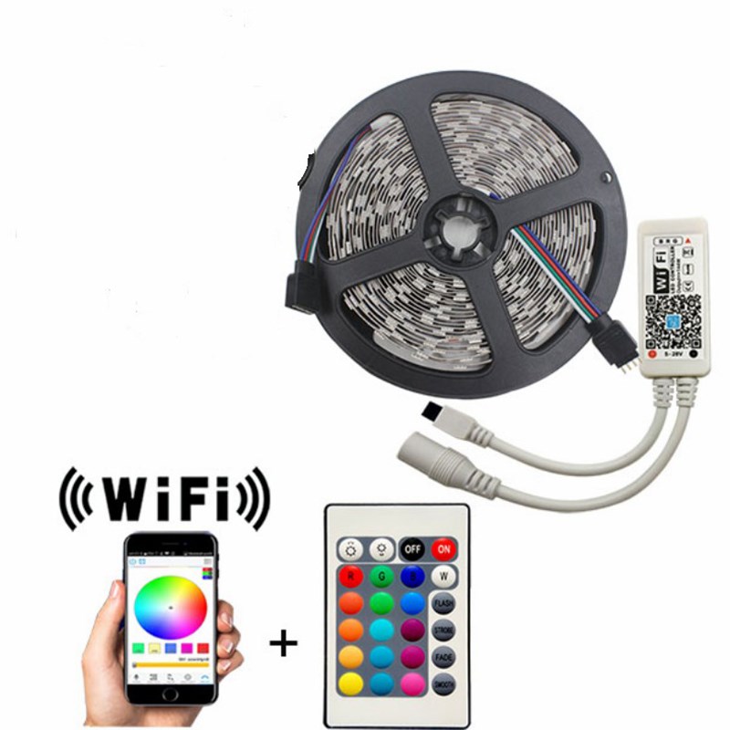 

5 М/10 М/15 Млн. Светодиодный Светодиод Smart Flex Strip Light Mobile App Lamp - 5m Водонепроницаемой/европейской Штекер