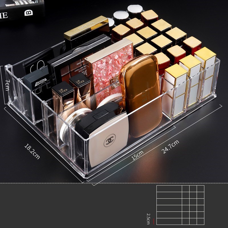 

Clear Acrylic Cosmetic Storage Drawer Makeup Jewelry Storage Case Lipstick Eye Shadow Organizer Case - Eye shadow - lipstick case