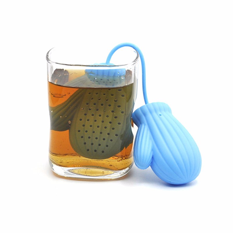 

Christmas Gift Gloves Silicone Tea Infuser Strainer Filter Bags Loose - Blue