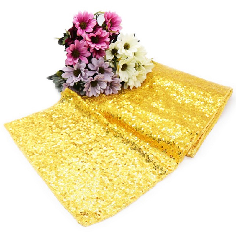 

30x180 См Sequin Таблица Бегун Sparkly Bling Свадебная Вечеринка Украшения - Золото