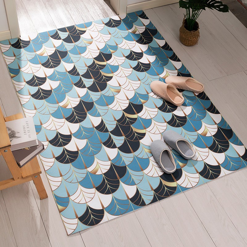 

Rectangular Carpet Living Room Mat Mediterranean Style Non-Slip Rug Pad - Maple//50*80cm