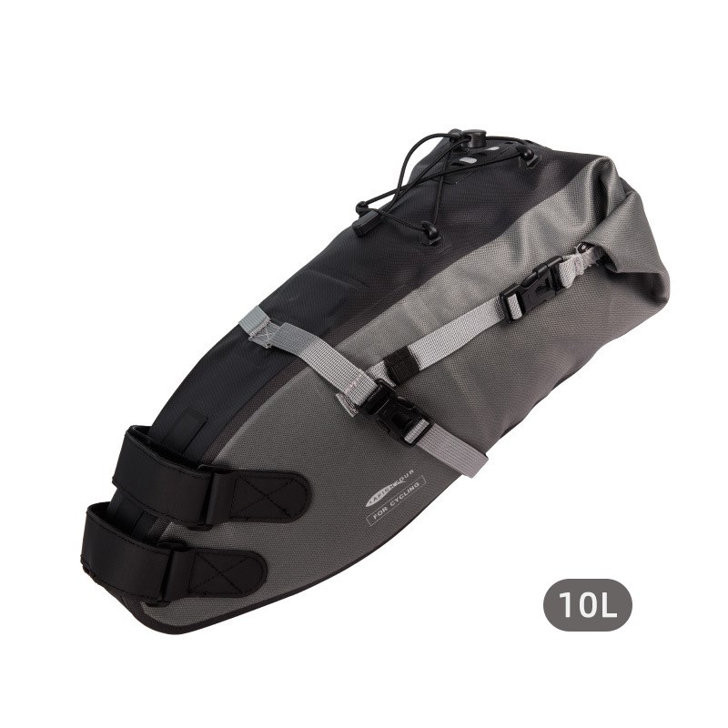 

Afishtour 10L-13L Wasserdichtes Fahrradbeutel Großer Fahrradbeutel Für Langstreckenzyklus-zykluszubehör - Schwarz/grau // 10l