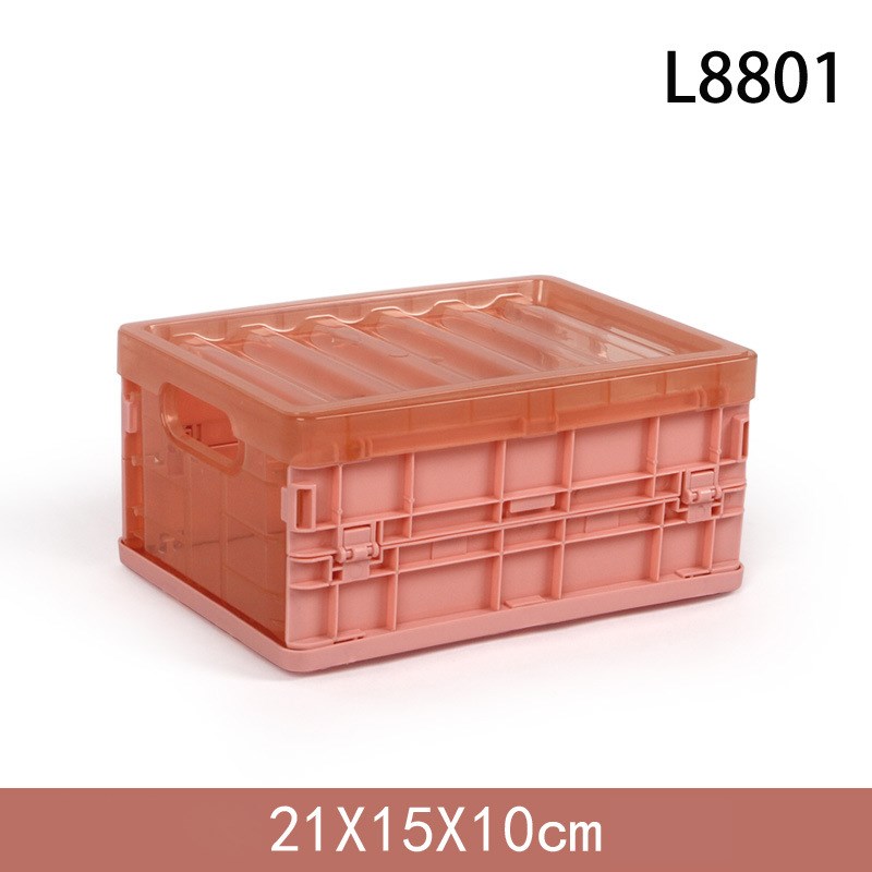 

Foldable Storage Case Waterproof Organizer Box for Blanket Clothes Books Car Home Use - Pink//S