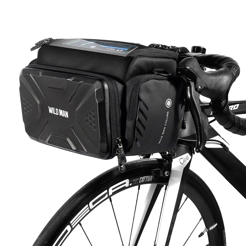 

Wild Mann GS6 Wasserdichte Fahrradtasche Große Kapazität Radfahren Tasche MTB Fahrradlenksack - Schwarz