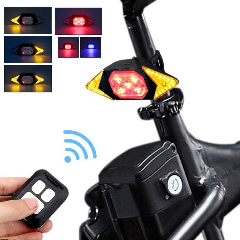 

Fernbedienung Fahrrad Rücklicht Fahrrad Wende Licht Warnsignal Licht - Schwarz