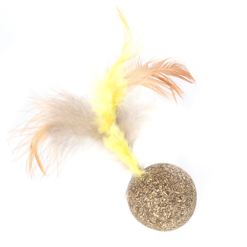 

Cat Scratch Catnip Toy Pet Nibble Feather Spielzeug Teether - Ball