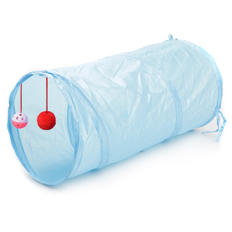

Pet Cat Tunnel Tube Katzenspielzeug Zusammenklappbar Katzenspiel Zelt Katzenhaus Bett - Baby Blau