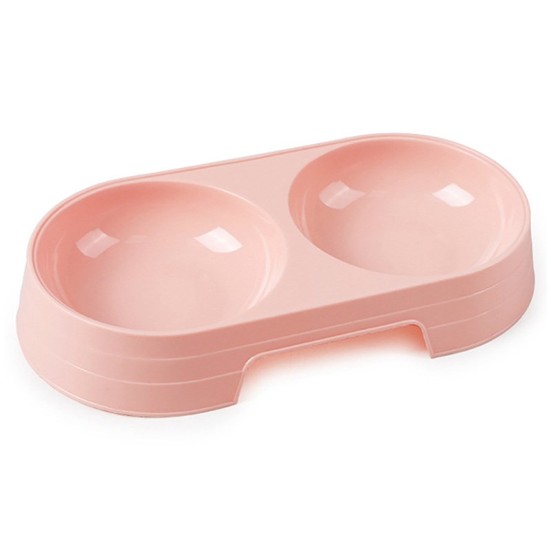

Pet Bowl Double-Bowl Cat Dog Feeder Wasserschale - Rosa