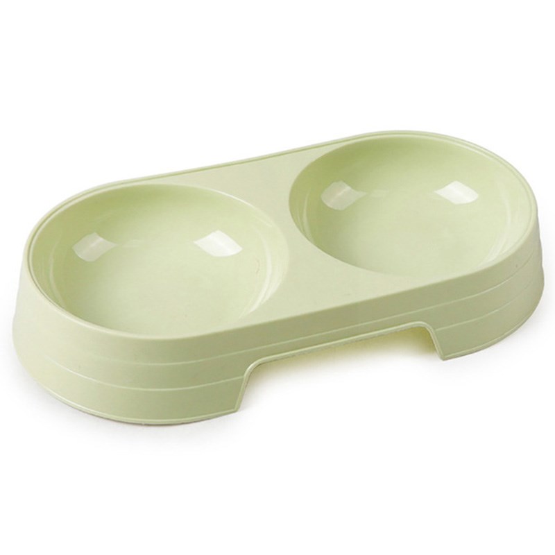 

Pet Bowl Double-Bowl Cat Dog Feeder Wasserschale - Grün