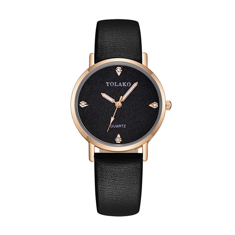 

Women's Watch 32mm Leather Strap Wrist Watch - Black