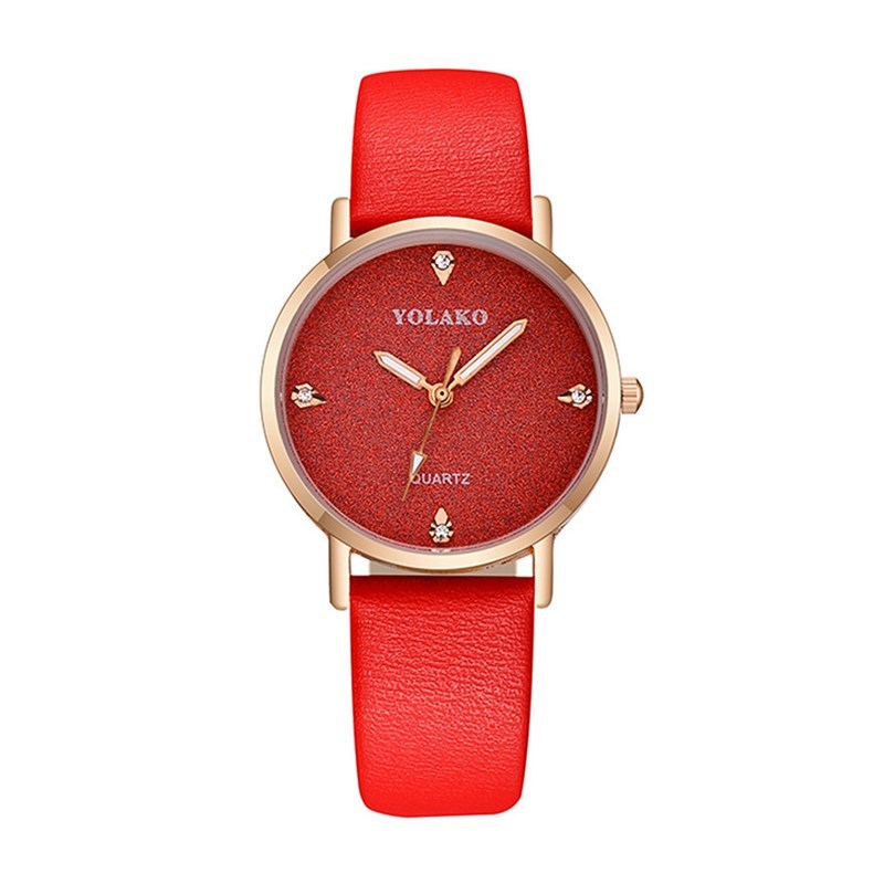 

Women's Watch 32mm Leather Strap Wrist Watch - Red