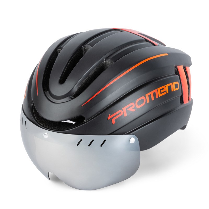 

Förderung H15 3 in 1 Fahrradfahrrad -radfahren Helm Mit Augenlinsen LED Warning Light Taschenlampe - Schwarz / Rot