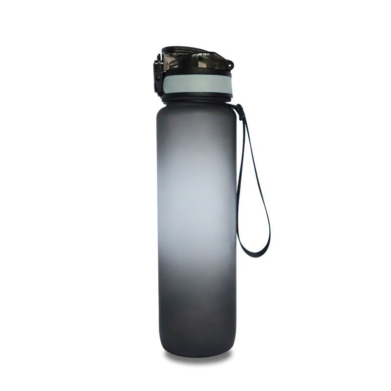 

BPA Free Water Flasche Mit Zeitmarker Zum Trinken Von 1000 ml Halbe Gallone Für Fitnesssportarten - Schwarz