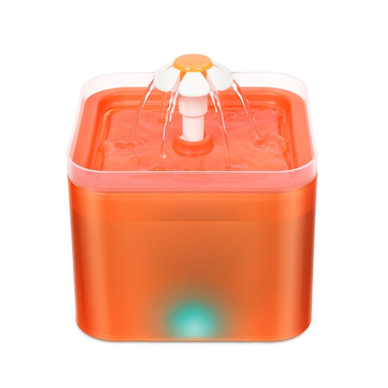 

Katzenwasserbrunnen 2L Automatisch Haustier Wasserbrunnen Hundwasserspender - Orange / US -stecker