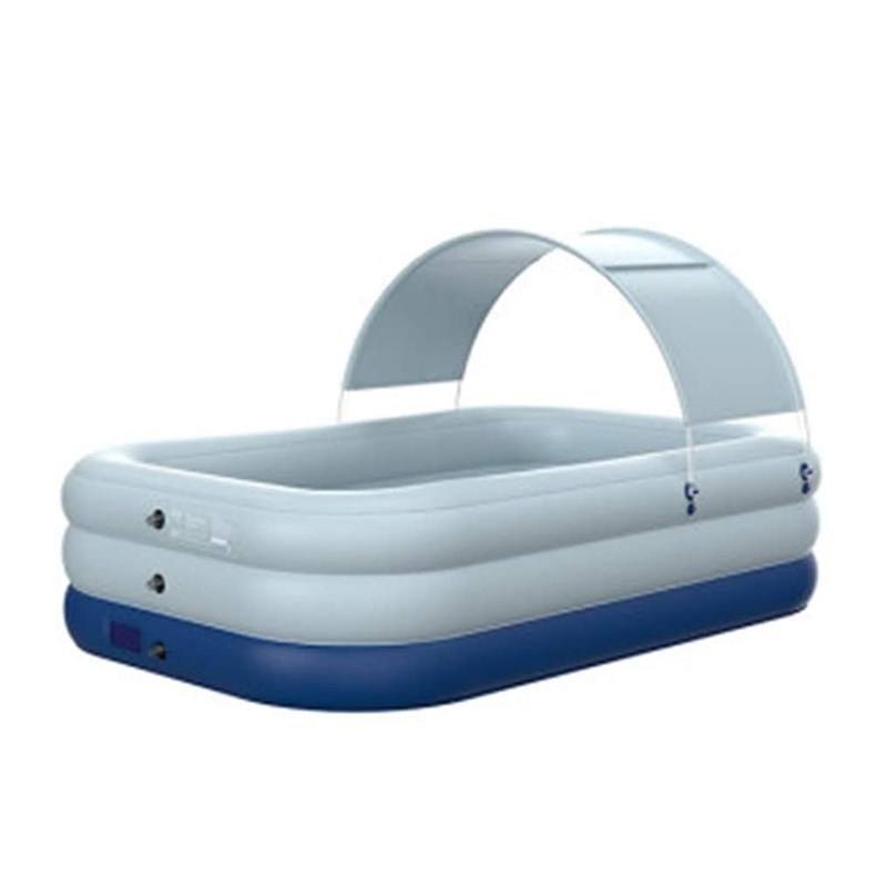 

Aufblasbarer Schwimmbad Mit Sonnenschutzfamilie PVC Wireless Automatischer Inflationspaddelpool - Blau/3,18 m 3 Schichten