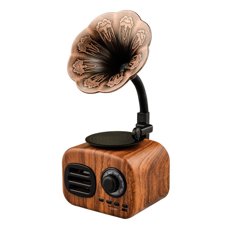 

FT-05 Ретро Беспроводной Bluetooth-динамик Открытый TF Card Music Player - Коричневый