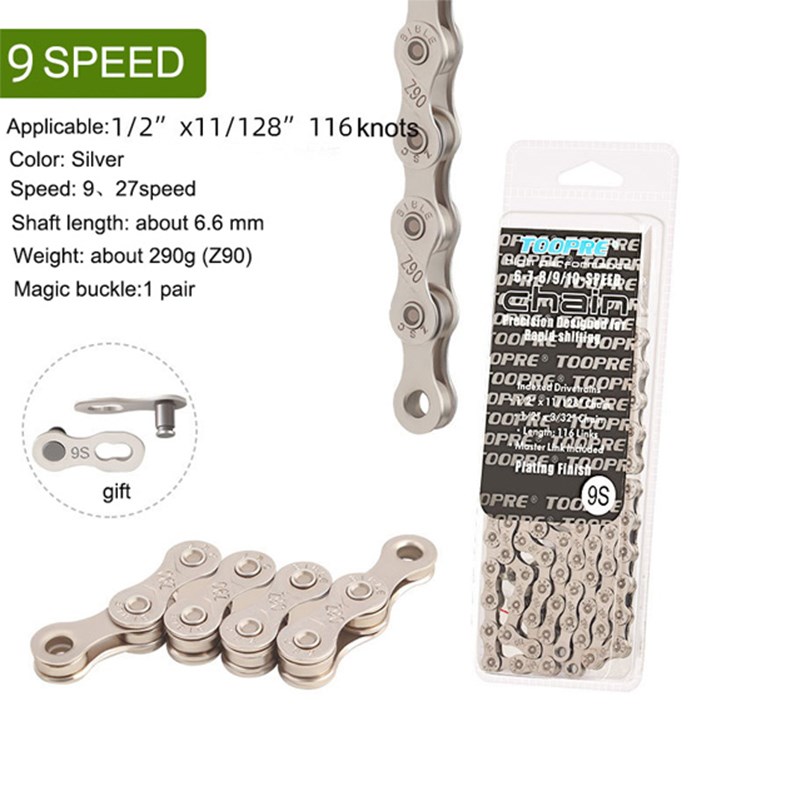 

Toopre Fahrradkette Ultralight Speed ​​Bike Kette Für MTB Mountain Road Bike - 9-Gang