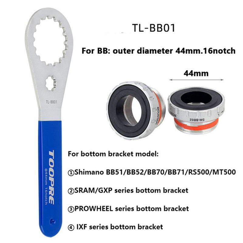 

TOOPRE BB Schraubenschlüssel Mountainbike Fahrrad Tretlager Entfernung Werkzeug Für Shimano / SRAM / IXF / DUB / BSA30 - TL - BB01