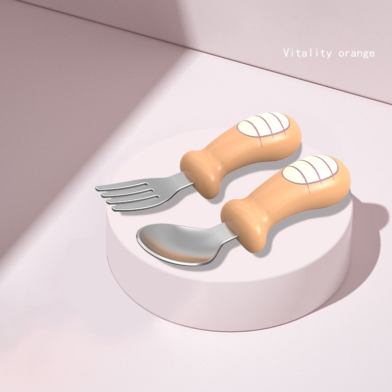 

Kleinkinderkinderlöffel Und Gabel Baby -tabellengeschirrset (ohne FDA -zertifikat) - Orange