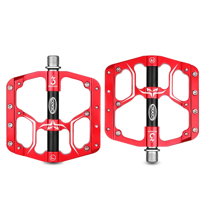 

1 Paar Breites Flaches Fahrradpedal 9/16 "rutschfest BMX MTB-Fahrradpedal - Rot