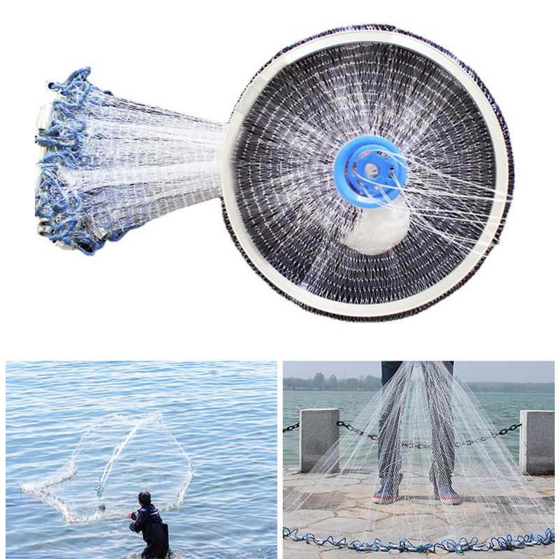 

2,4m / 4,2m Durchmesser Fischerei Cast Net Throw Köderfalle Fischnetz - 4,2m Durchmesser.