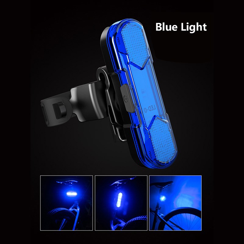 

USB -led -fahrrad -rückgangszyklus -warnleuchte -fahrrad -rücklichtlampe - Blau