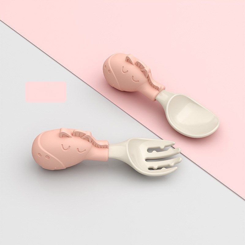 

Baby -tabellengeschirrkinderkinderlöffel Und Gabel Mit Speicherbox (ohne FDA -zertifikat) - Rosa