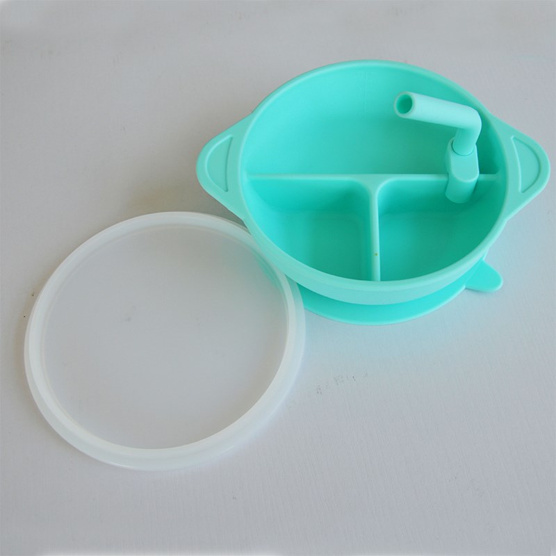 

Kinderschicht Fütterungsplatte Mit Deckel Silicon Kids Bowl (ohne FDA -zertifikat) - Baby Blau