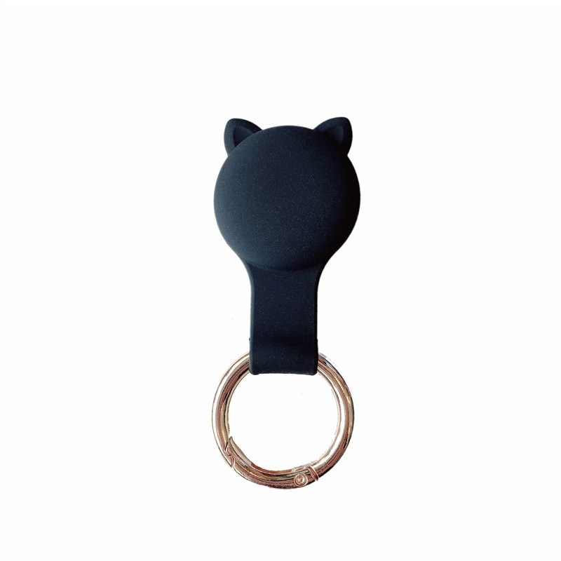 

For Apple AirTag Case Cover Cat Ear Tracker Protector - B/Gold Ring, AirTag
