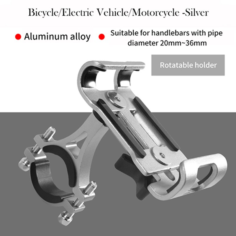 

Fahrradfahrrad-telefonhalter Montieren Telefonclip Für 4,7-6,5 Zoll Smartphone - Silber/rotatierbar